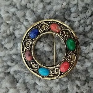 Brass Tone Avon Brooch